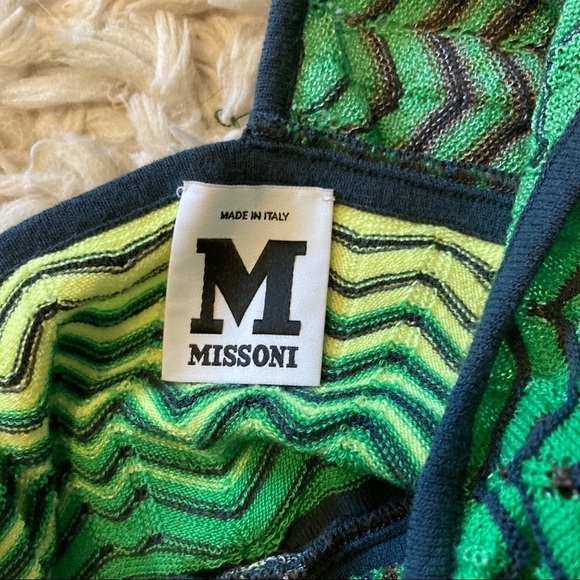 Missoni One Shoulder Knit Top Green Sz 6 - Picture 4 of 9